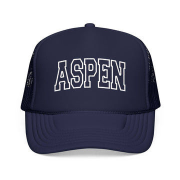Kids Aspen, Colorado Trucker Hat Vintage College Foam Mesh on white background