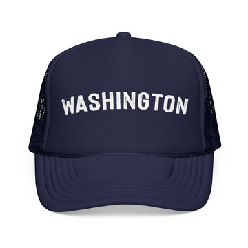 Kids Washington Trucker Hat - Youth Snapback Cap on white background