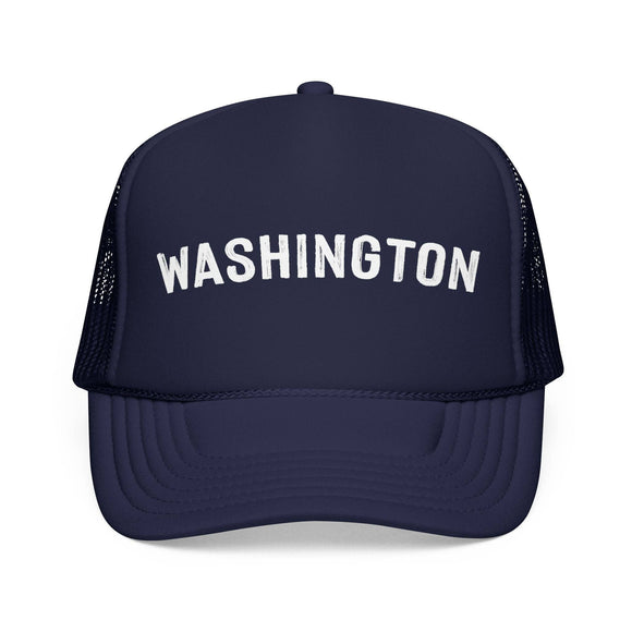 Kids Washington Trucker Hat - Youth Snapback Cap on white background