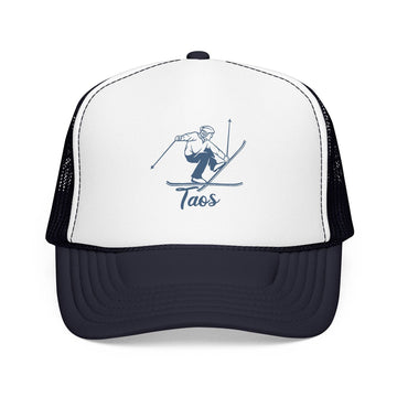 Kids Taos, New Mexico Snow Ski Trucker Hat - Youth Snapback