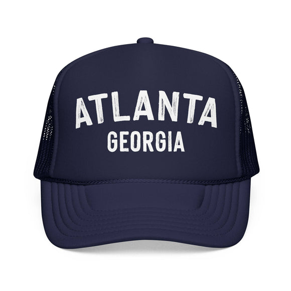 Kids Atlanta, Georgia Trucker Hat - Youth Snapback Cap on white background