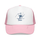 Kids Taos, New Mexico Snow Ski Trucker Hat - Youth Snapback on white background
