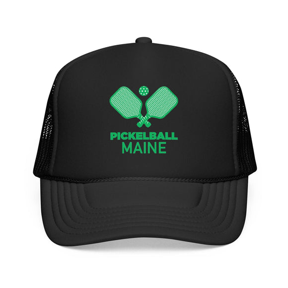 Kids Maine Pickleball Trucker Hat - Youth Snapback Cap on white background