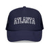 Kids Atlanta, Georgia Trucker Hat Vintage College Foam Mesh on white background