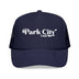 Kids Park City, Utah Trucker Hat Foam - Youth Snapback Cap on white background
