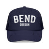 Kids Bend, Oregon Trucker Hat - Youth Snapback Cap on white background