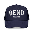 Kids Bend, Oregon Trucker Hat - Youth Snapback Cap on white background