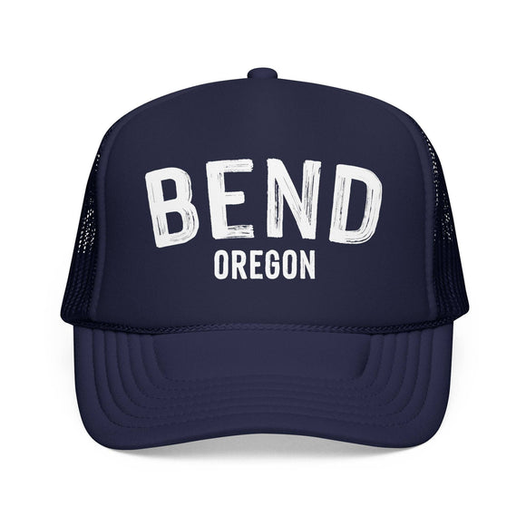 Kids Bend, Oregon Trucker Hat - Youth Snapback Cap on white background