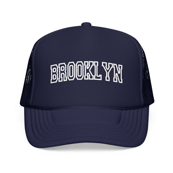 Kids Brooklyn, New York Trucker Hat Vintage College Foam Mes on white background