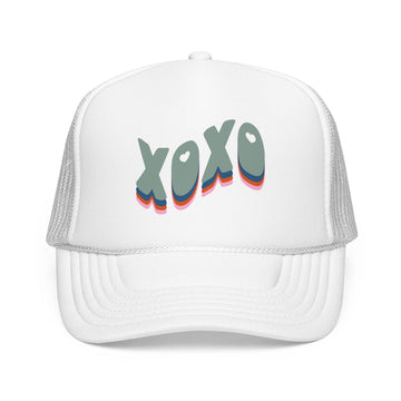 Kids XOXO Trucker Hat Boho - Youth Snapback Cap on white background
