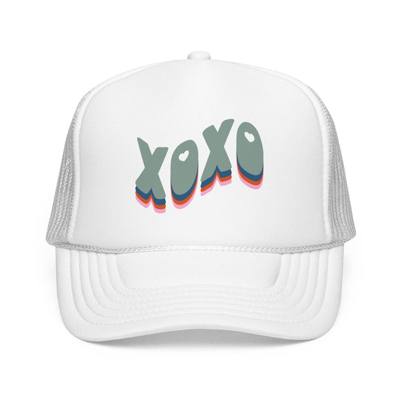 Kids XOXO Trucker Hat Boho - Youth Snapback Cap on white background