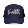 Kids Maine Trucker Hat Vintage College Foam Mesh - Youth Cap on white background