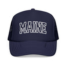 Kids Maine Trucker Hat Vintage College Foam Mesh - Youth Cap on white background
