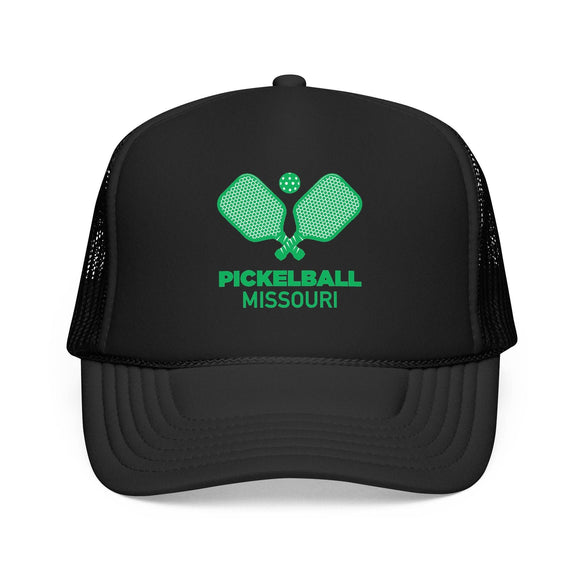 Kids Missouri Pickleball Trucker Hat - Youth Snapback Cap on white background