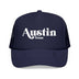 Kids Austin, Texas Trucker Hat Foam - Youth Snapback Cap on white background