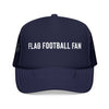 Kids Flag Football Fan Trucker Hat - Youth Snapback Cap on white background