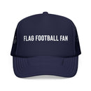 Kids Flag Football Fan Trucker Hat - Youth Snapback Cap on white background