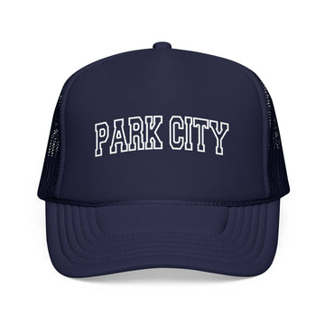 Kids Park City, Utah Trucker Hat Vintage College Foam Mesh on white background