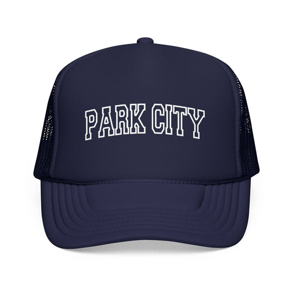 Kids Park City, Utah Trucker Hat Vintage College Foam Mesh on white background