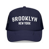 Kids Brooklyn, New York Trucker Hat - Youth Snapback Cap on white background
