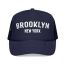 Kids Brooklyn, New York Trucker Hat - Youth Snapback Cap on white background