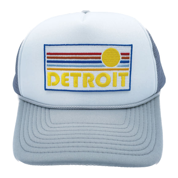 Detroit, Michigan Trucker Hat - Retro Sun Snapback Hat