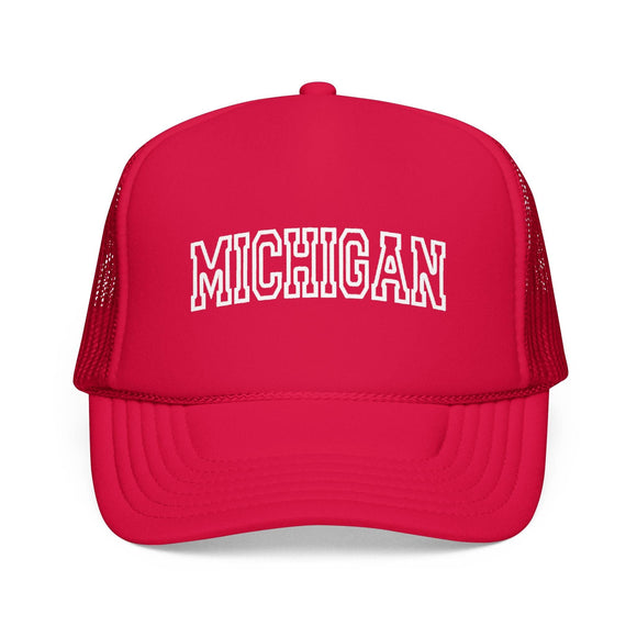 Kids Michigan Trucker Hat Vintage College Foam Mesh