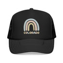 Kids Colorado Trucker Hat Rainbow - Youth Snapback Cap on white background