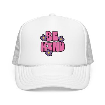 Kids Be Kind Trucker Hat Boho - Youth Snapback Cap on white background