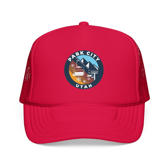 Kids Park City, Utah Retro Ski Lift Mountain Foam Trucker Ha