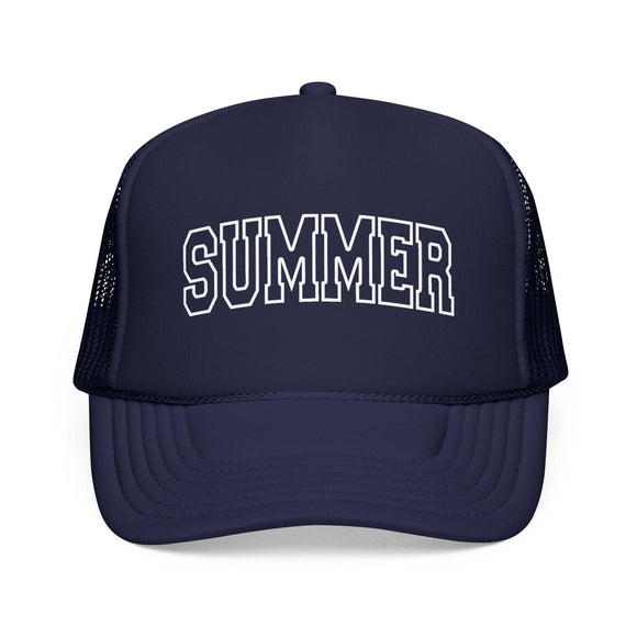 Kids Summer Trucker Hat - Youth Snapback Cap on white background