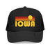 Kids Iowa Retro Sunset Trucker Hat - Youth Snapback Cap on white background