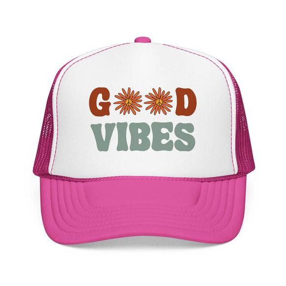 Kids Good Vibes Trucker Hat Boho - Youth Snapback Cap