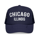 Kids Chicago, Illinois Trucker Hat - Youth Snapback Cap on white background