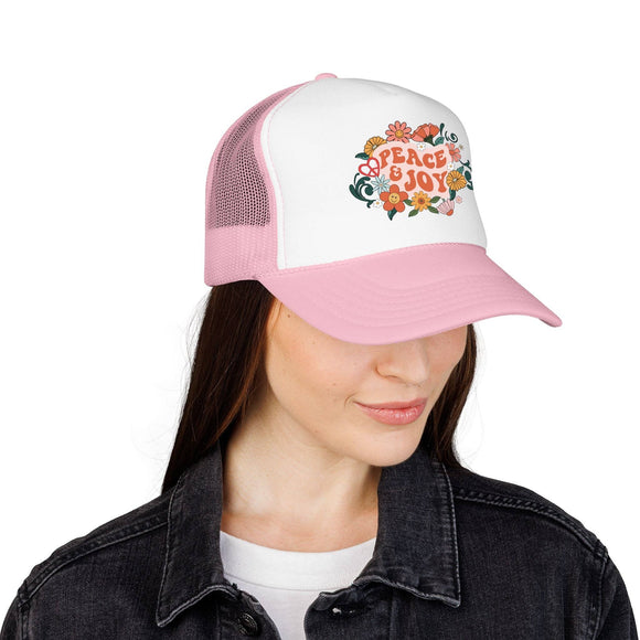 Kids Peace and Joy Trucker Hat Boho - Youth Snapback Cap