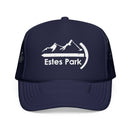 Kids Estes Park, Colorado Trucker Hat Foam Boulder Youth Cap on white background