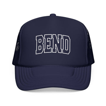 Kids Bend, Oregon Trucker Hat Vintage College Foam Mesh on white background