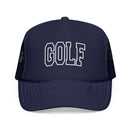 Kids Golf Trucker Hat - Youth Snapback Cap on white background