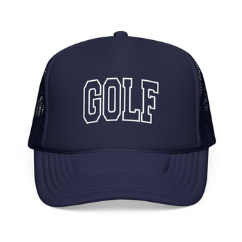 Kids Golf Trucker Hat - Youth Snapback Cap on white background