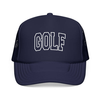 Kids Golf Trucker Hat - Youth Snapback Cap on white background