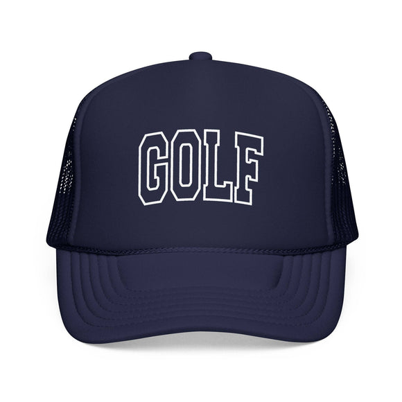 Kids Golf Trucker Hat - Youth Snapback Cap on white background