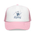 Kids Wyoming Snow Ski Trucker Hat - Youth Snapback Cap on white background