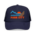 Kids Park City, Utah Trucker Hat Mountain - Youth Snapback on white background