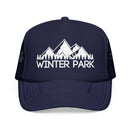 Kids Winter Park, Colorado Trucker Hat - Youth Snapback Cap on white background