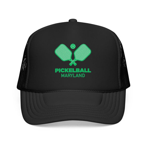 Kids Maryland Pickleball Trucker Hat - Youth Snapback Cap on white background