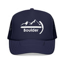 Kids Boulder, Colorado Trucker Hat Foam - Youth Snapback Cap on white background