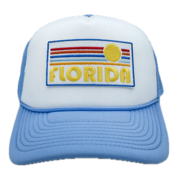 Florida Trucker Hat - Retro Sun Snapback Florida Hat