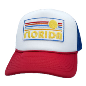 Florida Trucker Hat - Retro Sun Snapback Florida Hat / Adult Hat