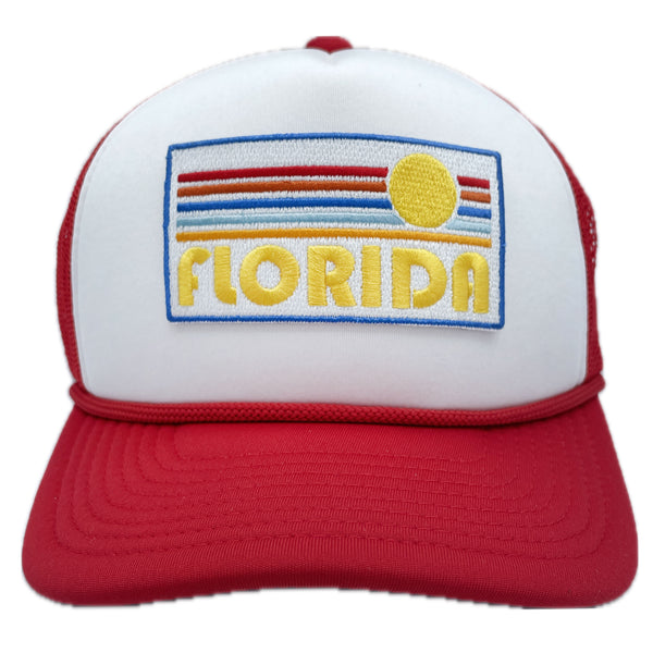 Florida Trucker Hat - Retro Sun Snapback Florida Hat