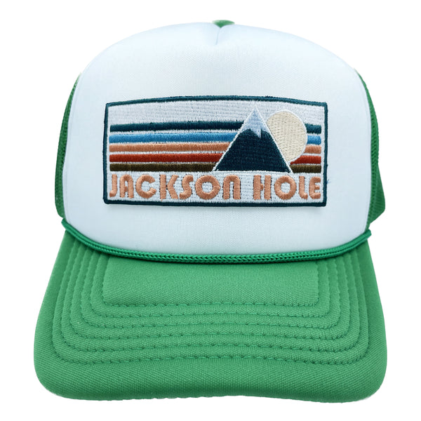 Kids Jackson Hole Hat (Ages 2-12), Retro Mountain Jackson Hole, Wyoming Snapback Youth Hat / Kid's Hat